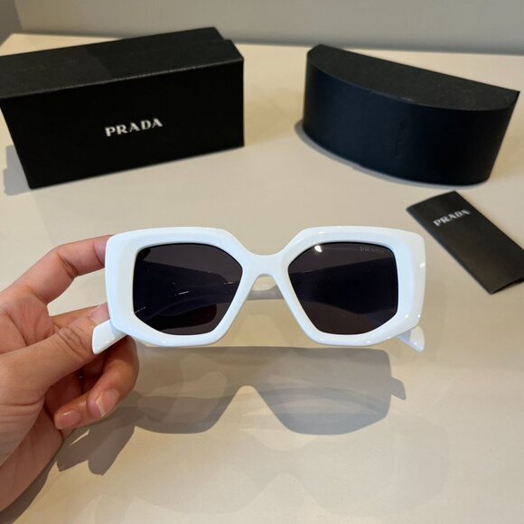 Prada white irregular frame sunglasses - Picture 6 of 11